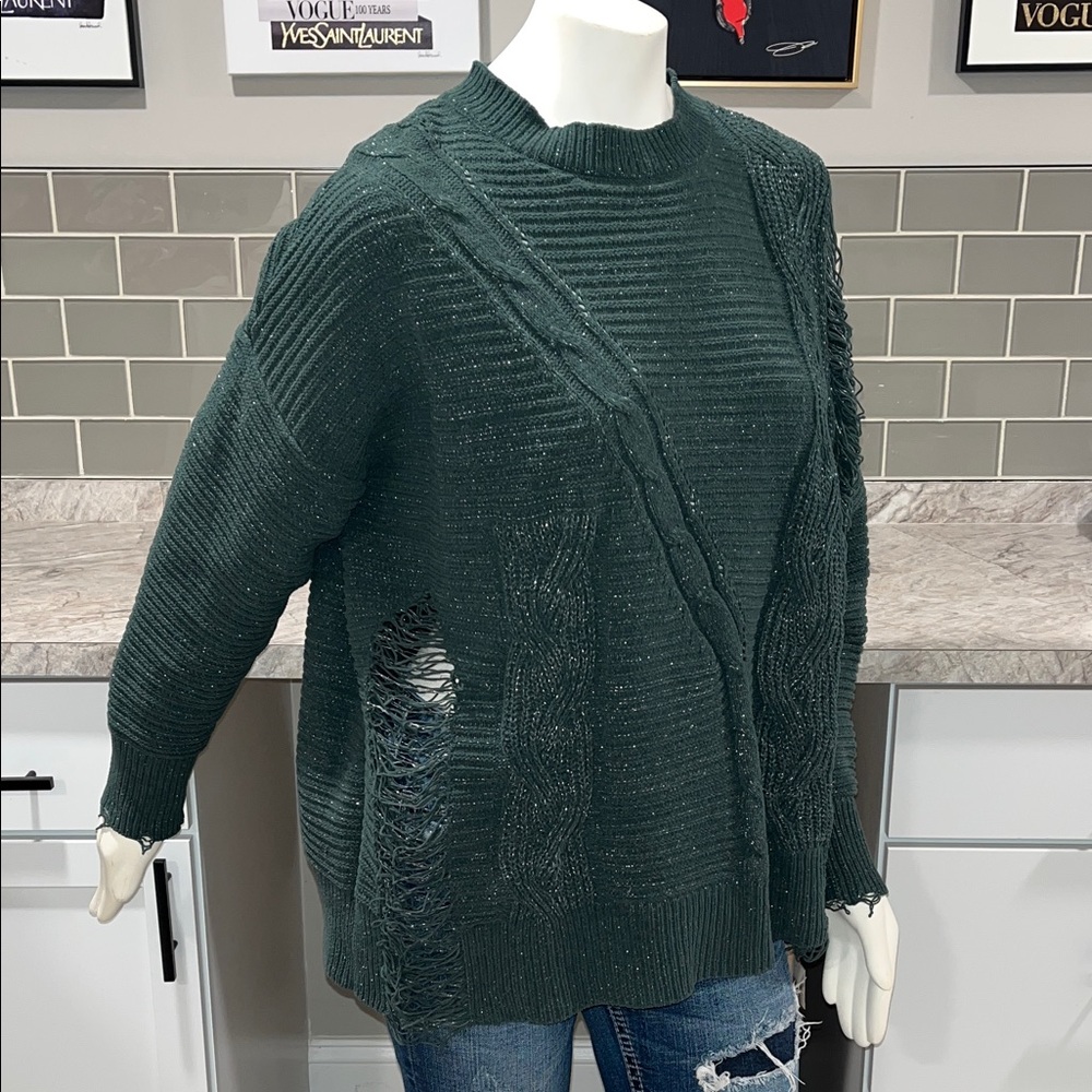 Daytrip Chenille Cable Knit Metallic Sweater